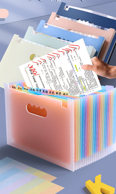 1Pc A4 Letter Regenboog Multi-Layer Verticale Opslag Bestand Houder 25 Lagen Opslaan 2000 Vellen Voor School Kantoor Papieren Opslag