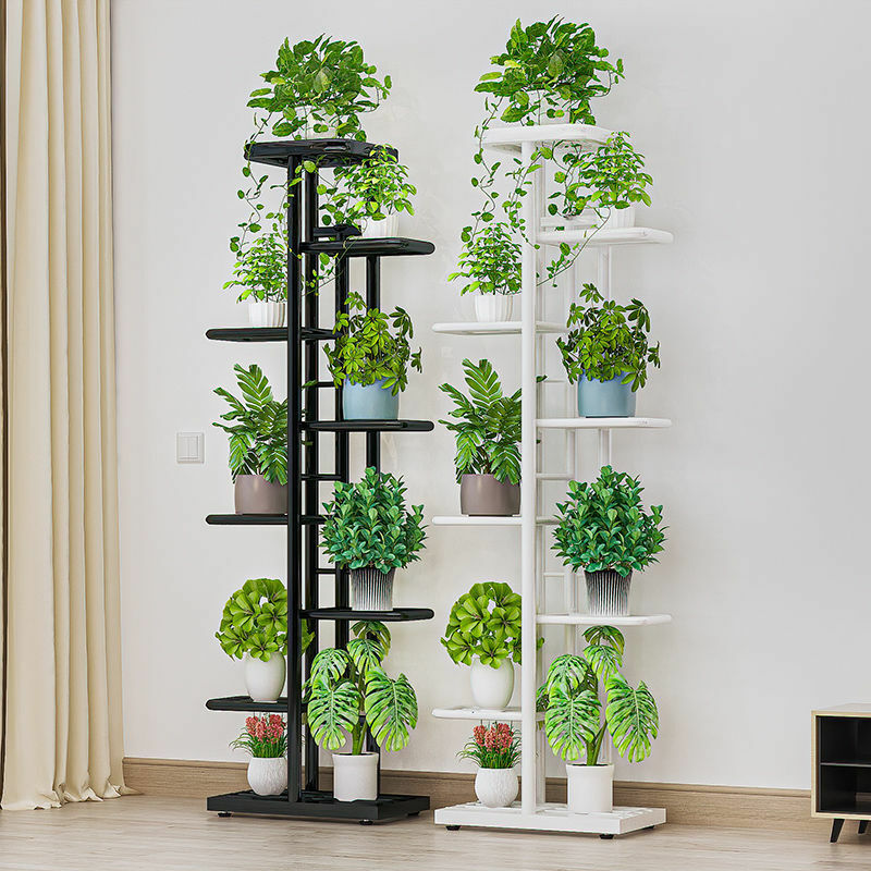 Iron Shelves For Plant Multi-Storey Floor-To-Ceiling Balcony Pot Plant Stand Flower Rack Living Room Lobby Display Flower Stand