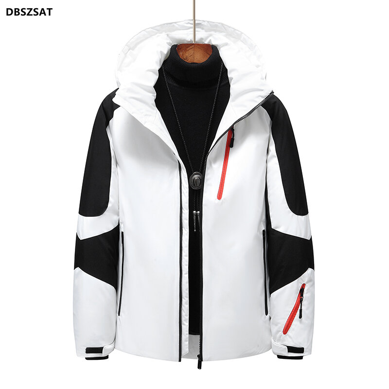 Winter Patchwork Puffer Jacket Men's Thicken Warm Down Jackets 2023 Outdoor Mens Windproof White Duck Down Parka Coat Outfits