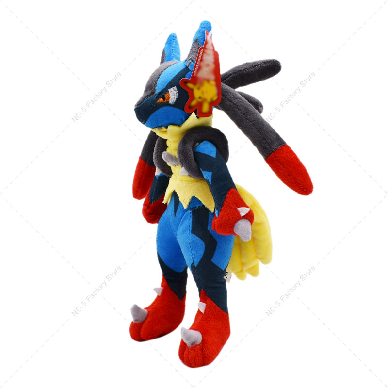 16-31cm Pokemon Standing Lucario Shiny Plush Doll Cute Mega Riolu Animal Stuffed Quality Peluche Toy Children Halloween Gifts