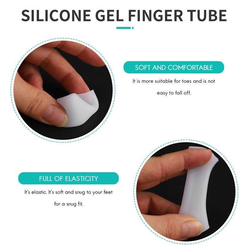 Silicone gel dedo protetor, mangas de proteção para alívio da dor fricção, ferramenta do cuidado do pé, 10 pcs