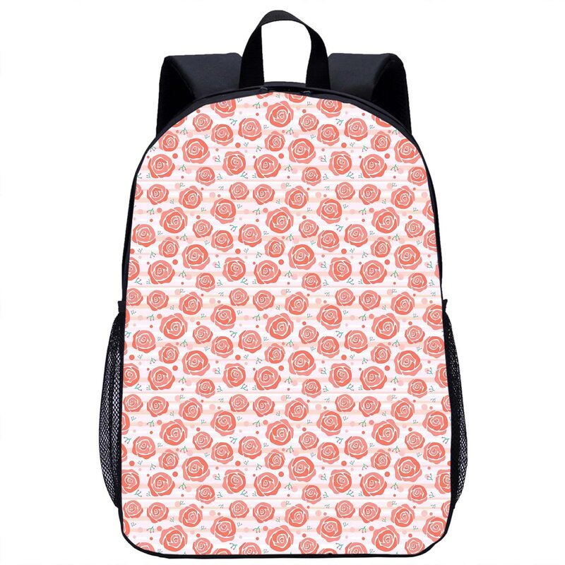 Mochila de flor rosa vintage para meninas e meninos, mochila escolar, mochila para laptop, mochila de viagem, casual, adolescente, mulheres, homens, estudante