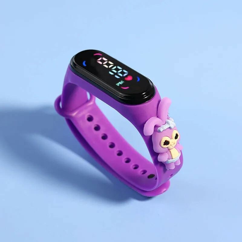 Jam tangan anak perempuan, jam tangan anak perempuan, boneka Spiderman, LED sentuh, gelang elektronik, jam tangan anak-anak, anti air