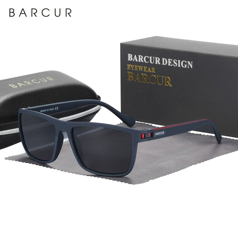Barcur แว่นตากันแดด TR90ผู้ชาย, แว่นตากันแดดกีฬาน้ำหนักเบาโพลาไรซ์แว่นตาผู้หญิงอุปกรณ์เสริม oculos uvab