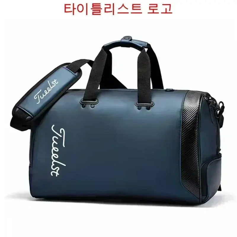 Мужская сумка с вышивкой, брендовая сумка для гольфа, водонепроницаемая сумка из искусственной кожи для одежды, вместительная спортивная сумка с отдельной зоной, Бостонская сумка