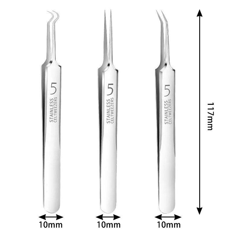 Alemão ultra-fino não. 5 células espinhas cravo clipe pinças salão de beleza especial raspagem & fechamento artefato acne agulha ferramenta