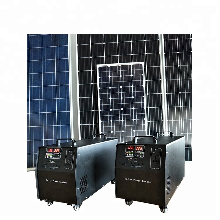 Generador de energía Solar portátil de 220V y 1000W para toda la casa, sistema de energía Solar en funcionamiento para sistemas solares domésticos