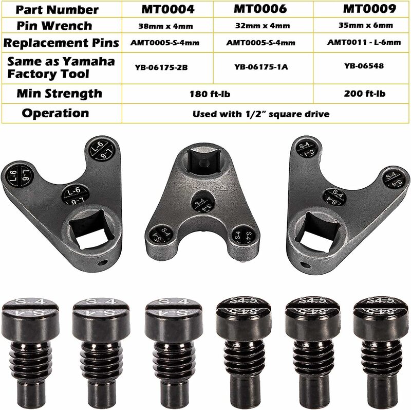MX Außenborder Trim/Tilt Pin Wrench Tools Set (MT0004 & MT0006 & MT0009) fit für Yamaha Suzuki Johnson Evinrude