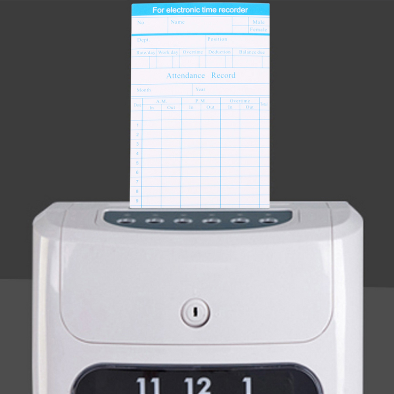 100 Sheets Monthly Attendance Card Time Clock Cards Clocks Record for Employee Special Paper Employees