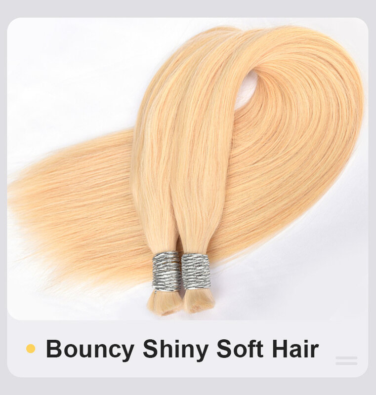 Rambut palsu manusia kepang untuk mengepang rambut manusia Vietnam bundel pirang tanpa pakan 12-30 inci ekstensi rambut besar