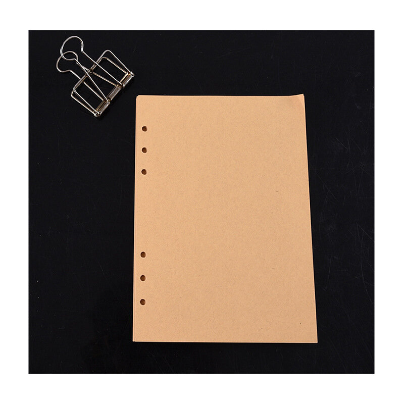 블랙 크래프트 화이트 루즈 리프 노트북 리필 나선형 바인더, 내부 페이지 라인 도트 그리드, 내부 종이 문구, A5, A6, A7