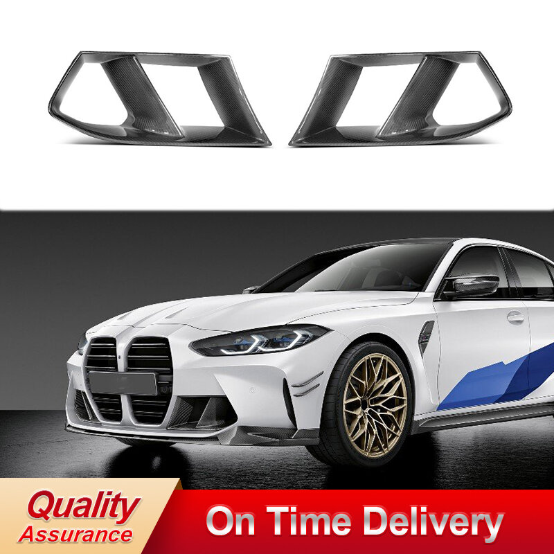 For BMW M3 M4 G80 G82 G83 2021+ Carbon Fiber Fog lamp Front Bumper Air Vent Cover Tuyere Upgrade areo body kit