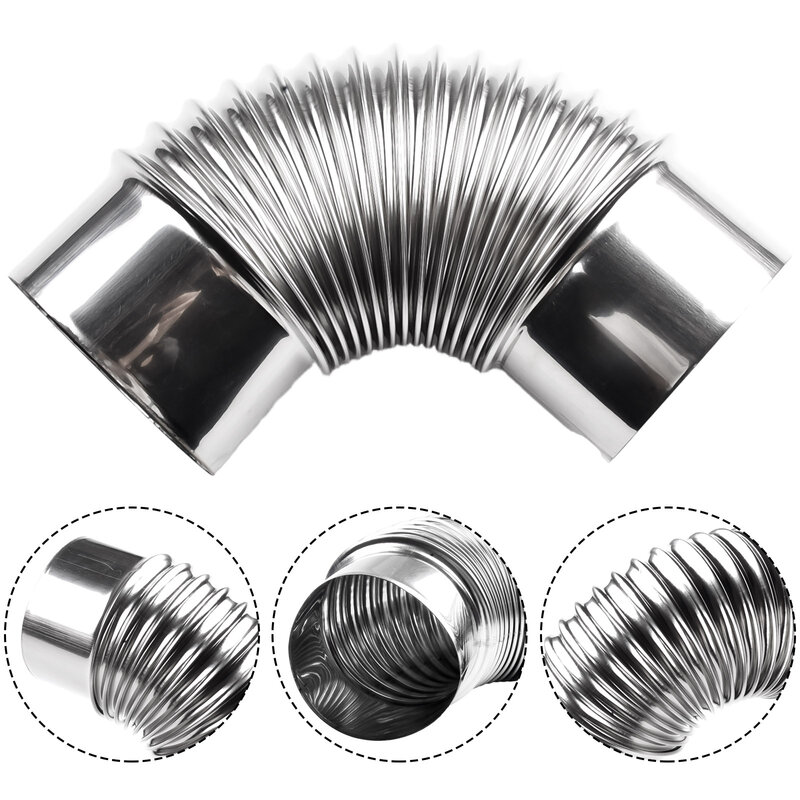 1pc Stove Flue Steel Flue Pipe Elbow Stainless Steel Chimney Pipe Home Improvement Fireplace Stove Appliances 50mm-100mm