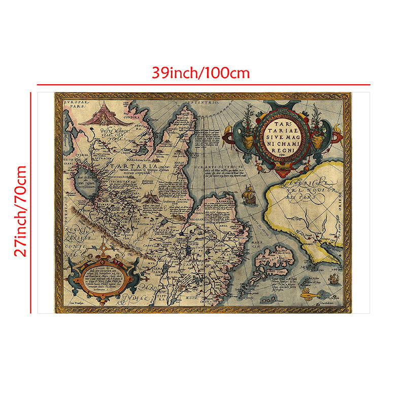 100X70Cm Retro Semprot Peta Dunia Edisi Klasik Peta Dunia Poster dan Cetakan untuk Perlengkapan Rumah Kantor Sekolah
