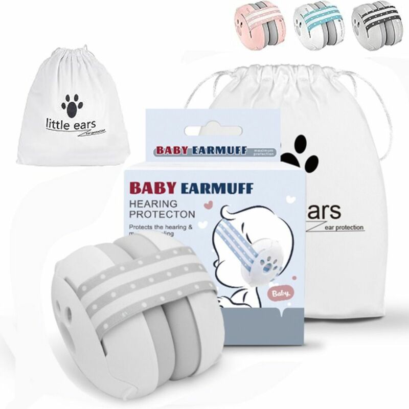 Orejeras de reducción de ruido ABS para bebé, diadema elástica, auriculares ajustables con cancelación de ruido, mejora la protección auditiva del sueño