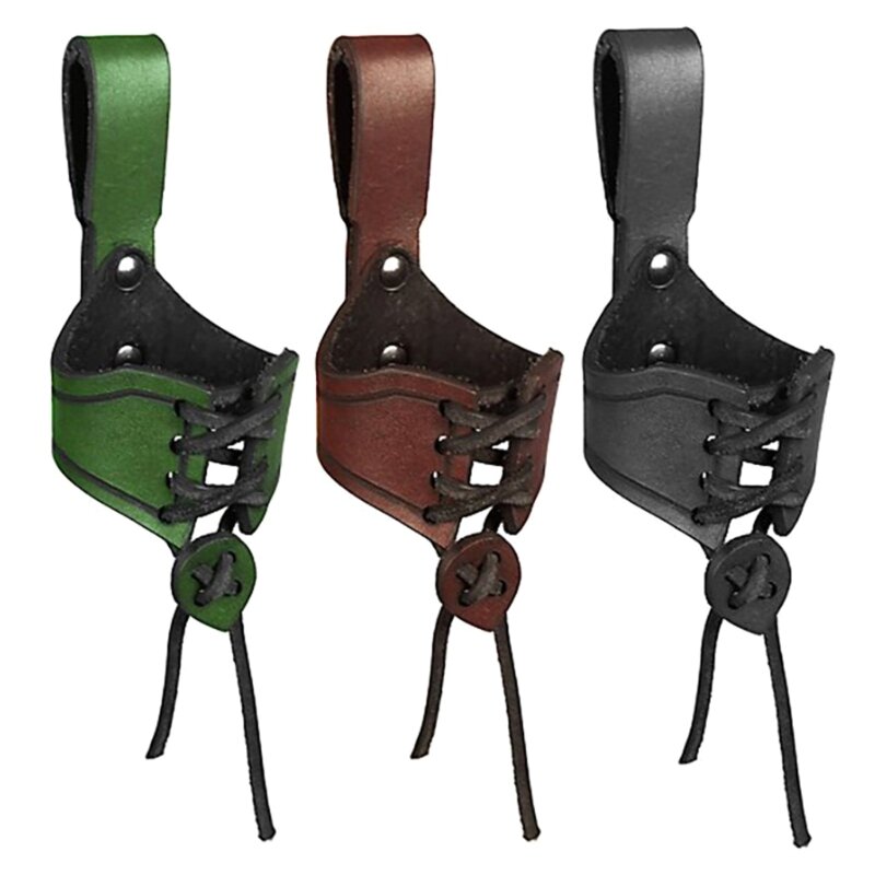 Porte-tasse ceinture médiévale 652D, porte-gobelet, partie boisson, taille en cuir PU pour hommes femmes,