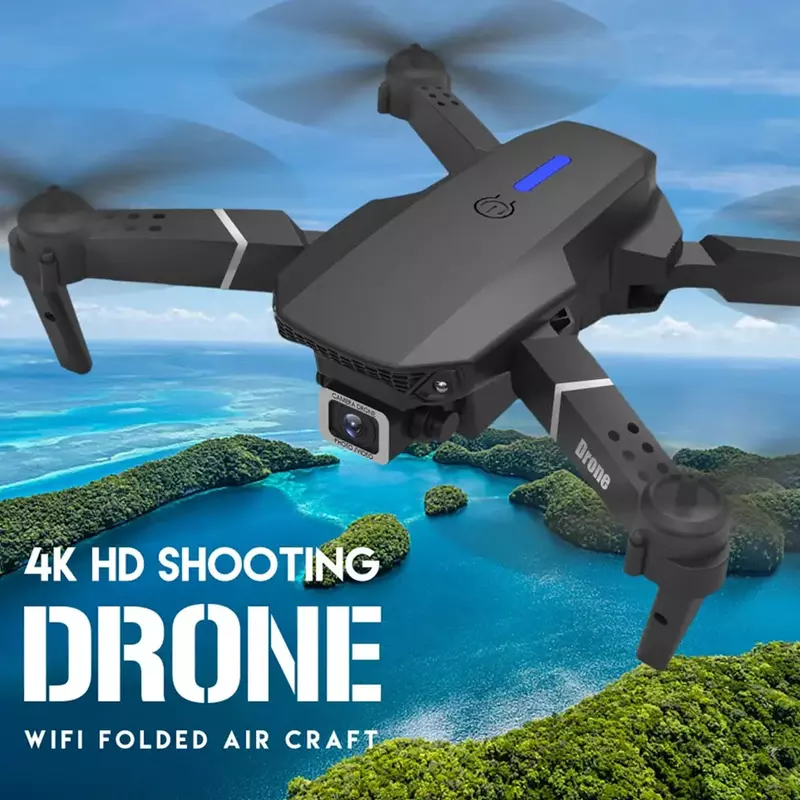 Dual-Camera grande angular cabeça Quadcopter remoto, Drone Toy, helicóptero, helicóptero, RC, E88 Pro, 4K, profissional, HD, 4K