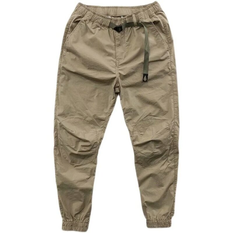 Calça de trabalho masculina com bolsos múltiplos, calça tática leve, algodão casual, calça de combate de caminhada, verão