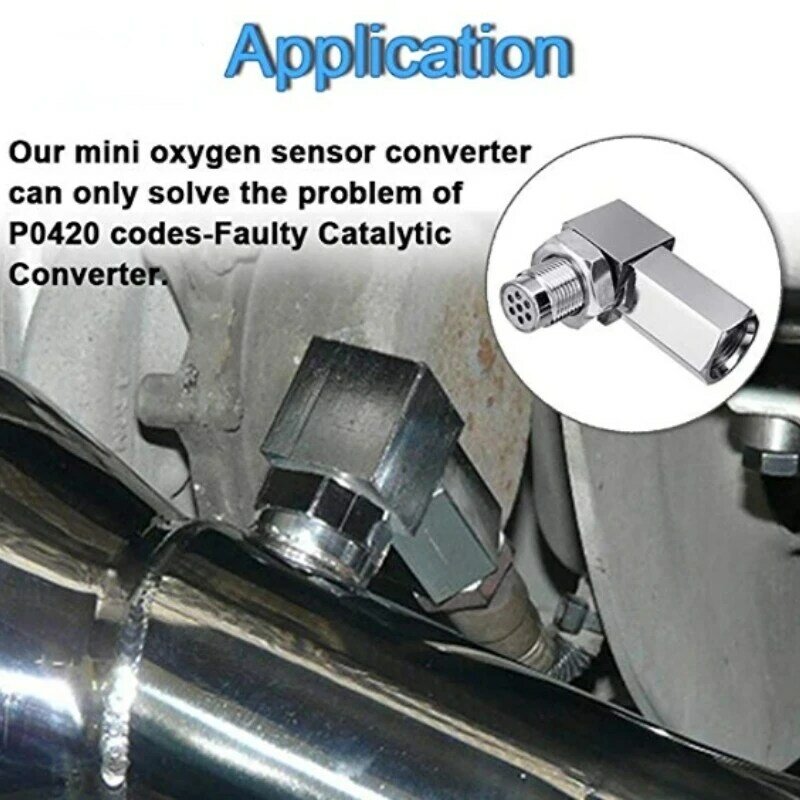 ไอเสีย Catalyst เซ็นเซอร์ออกซิเจนด้านหลัง Spacer 90องศา Mini Catalyst Lambda O2อะแดปเตอร์ CEL Fix,m18 * 1.5 Universal Gratis Ongkir