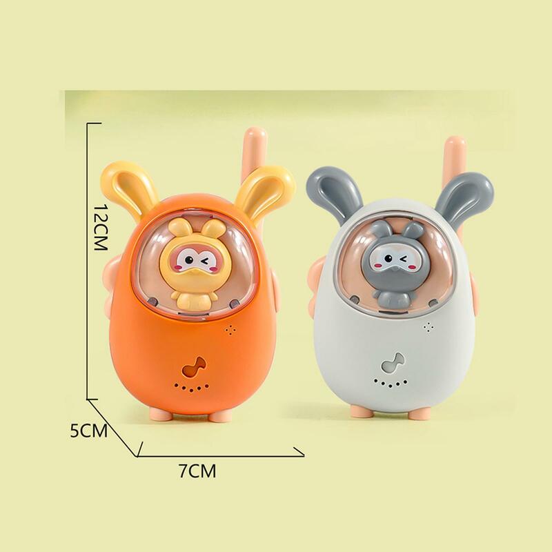 2 Pieces Walkie Talkie Kids Cute Camping Games Toys with Lanyard Interphone Transceiver for Hiking Outside Camping 4-6 Years Old