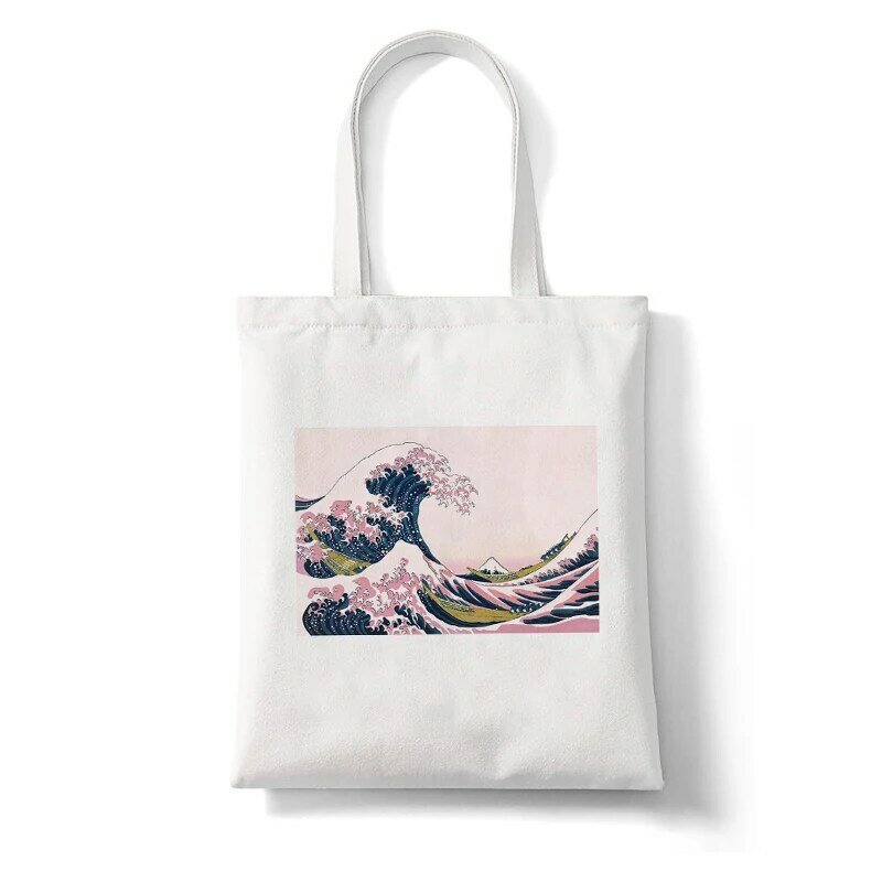 New The Great Wave Kanagawa Printed Shopping Bags Women High Capacity Harajuku Shopper Handbag Girl Shoulder Canvas Tote Lady