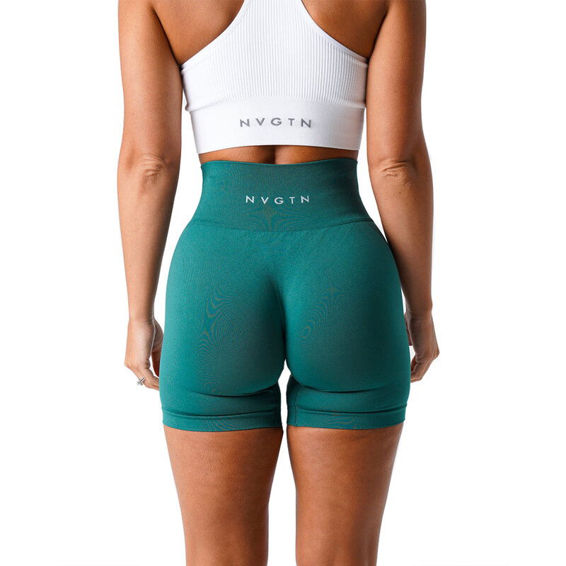 NVGTN celana pendek mulus untuk wanita celana pendek olahraga Yoga pengendara sepeda motor pengangkat mulus pinggang tinggi kontrol perut