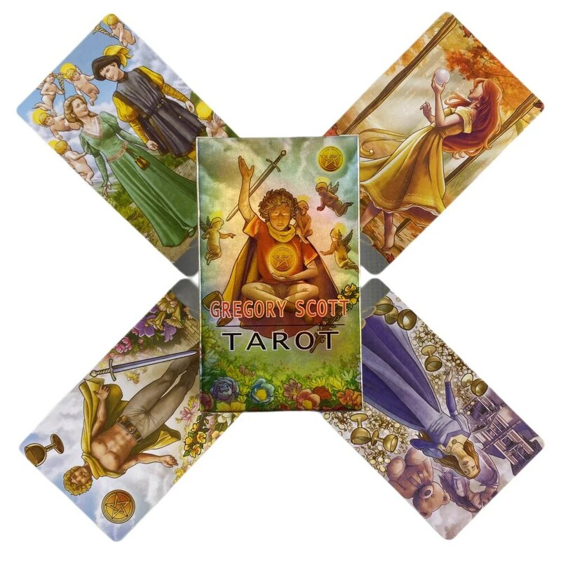 Cartes de tarot Gregory Scott, A 78, Oracle English Visions, Deck Ination Edition, Borad Playing Games
