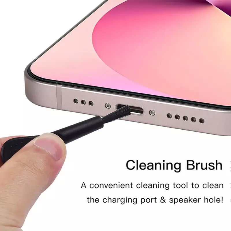Set di strumenti per la pulizia della polvere della porta dell'altoparlante del telefono universale per iPhone Samsung Xiaomi spazzola per la pulizia della polvere dei telefoni universali