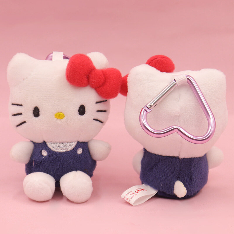 Kawaii Sanrio Hello Kitty peluche portachiavi Love Buckle peluche bambola borsa ciondolo Girly cellulare appeso ornamento regali di natale