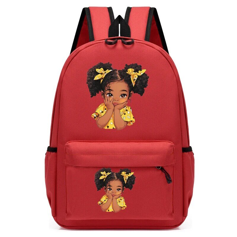 子供のための色とりどりのバックパック,幼稚園のランドセル,美しいアフリカの女の子のブックバッグ,旅行のためのランドセル,黒