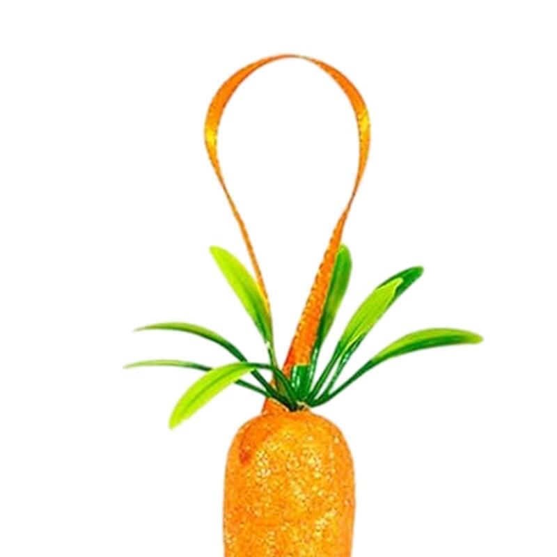 Ornamen gantung wortel Paskah 24 buah, wortel buatan simulasi untuk perlengkapan pesta kerajinan dekorasi Paskah dapur rumah