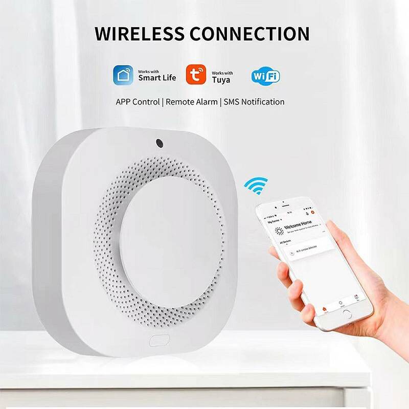 Sensor asap Alarm deteksi api Tuya Wifi rumah pintar perlindungan api keamanan bekerja dengan Alexa Google Home