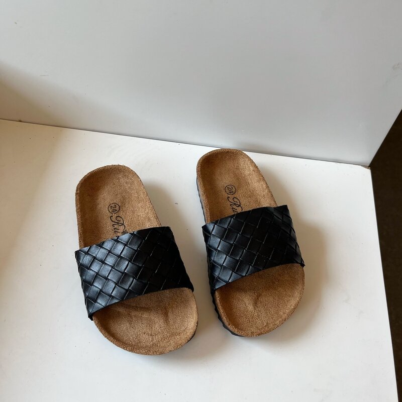 Scarpe per bambini pantofole in sughero intrecciato 2023 estate nuovo stile coreano ragazzi e ragazze moda Casual semplici pantofole antiscivolo