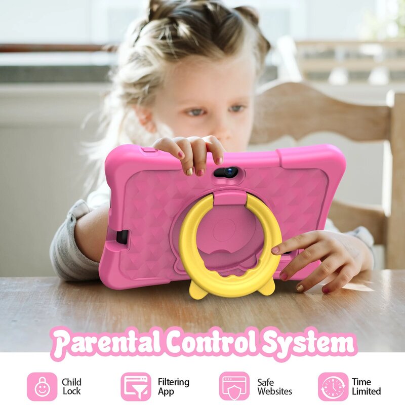 แท็บเล็ต PRitom สำหรับเด็กแอนดรอยด์11 32 GB WIFI บลูทูธกล้องคู่ซอฟต์แวร์การศึกษาติดตั้งพร้อมเคสป้องกัน