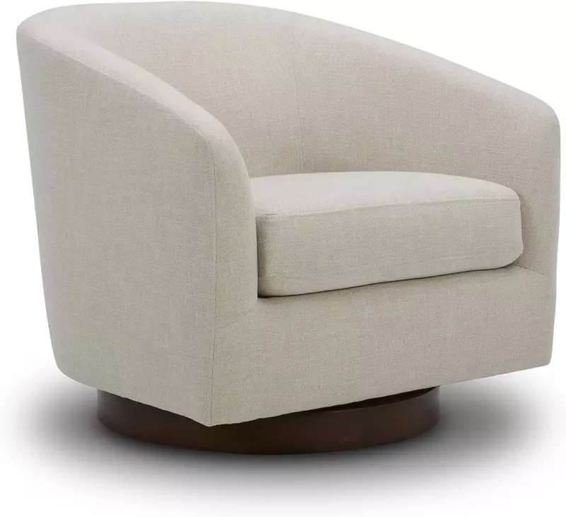 Вращающееся кресло с акцентом, круглая баррель из ткани для гостиной, спальни, долговечность