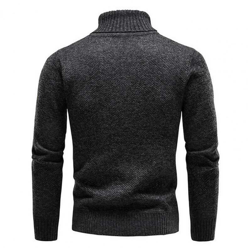Pullover da uomo accogliente maglione mezzo dolcevita da uomo elegante maglione lavorato a maglia con collo mezzo alto caldo Slim Fit per l'autunno/inverno
