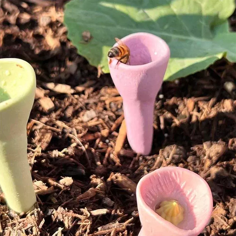 PVC 꿀벌 곤충 마시는 컵, 정원 발코니 꿀벌 곤충 다채로운 마시는 컵, 송진 다섯 꽃 꿀벌 마시는 사람, 사용하기 쉬운