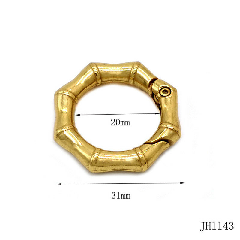 Bambus Feder ring Metall vergoldet offene Rings chnalle Gepäck Hardware Feder schnalle 20mm 25mm 32mm