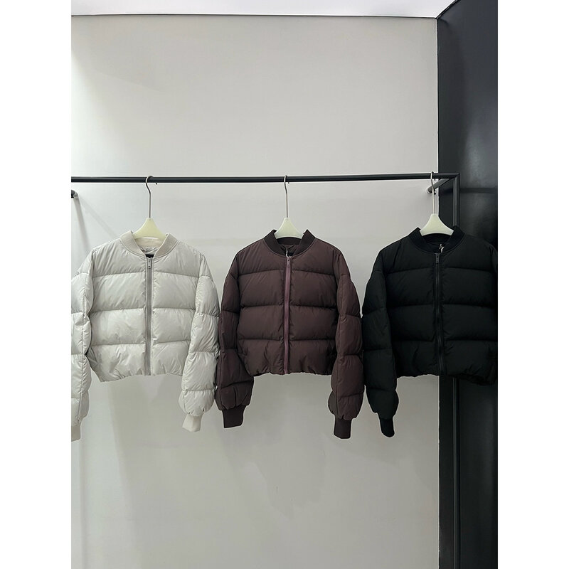 PRDOU-아주 짧은 화이트 오리털 루즈핏 코트 여성용, 새로운 패션, 2022 겨울