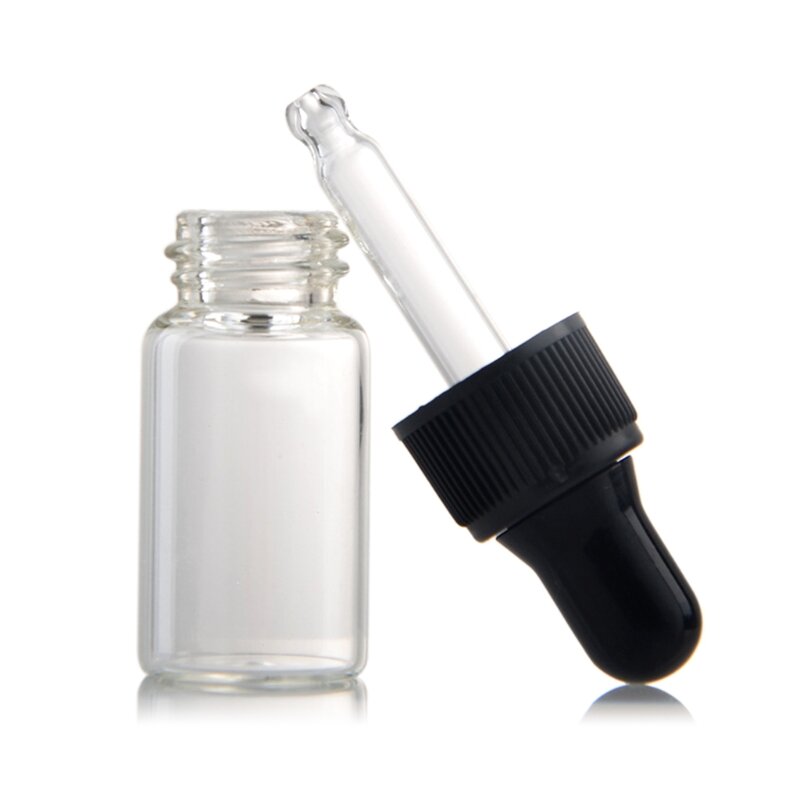 1ml/2ml/3ml recarregável claro mini vazio frasco conta-gotas vidro portátil viagem aromaterapia dispensador líquido para óleo
