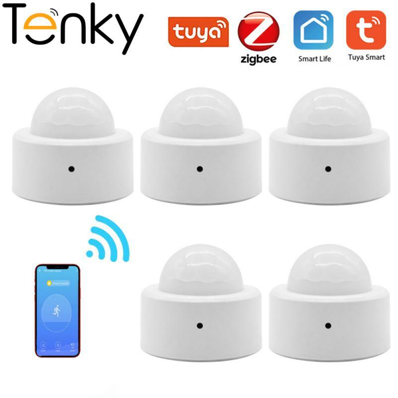 Tenky-Sensor de movimiento humano Tuya Zigbee, Detector de movimiento PIR para el hogar, seguridad, vida inteligente, funciona con Alexa y Google Home