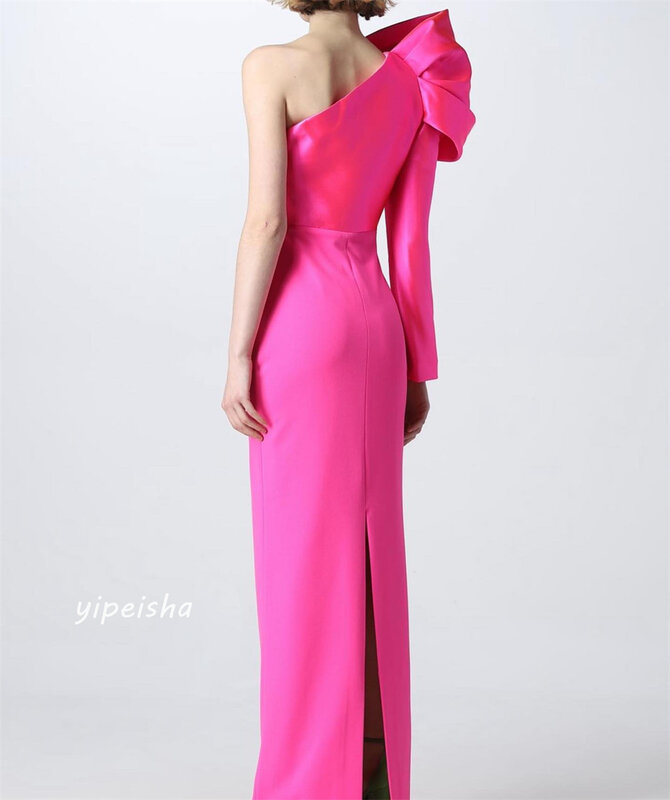 Prom Dress Evening Saudi Arabia Jersey Draped Pleat Clubbing A-line One-shoulder Bespoke Occasion Gown Long Dresses