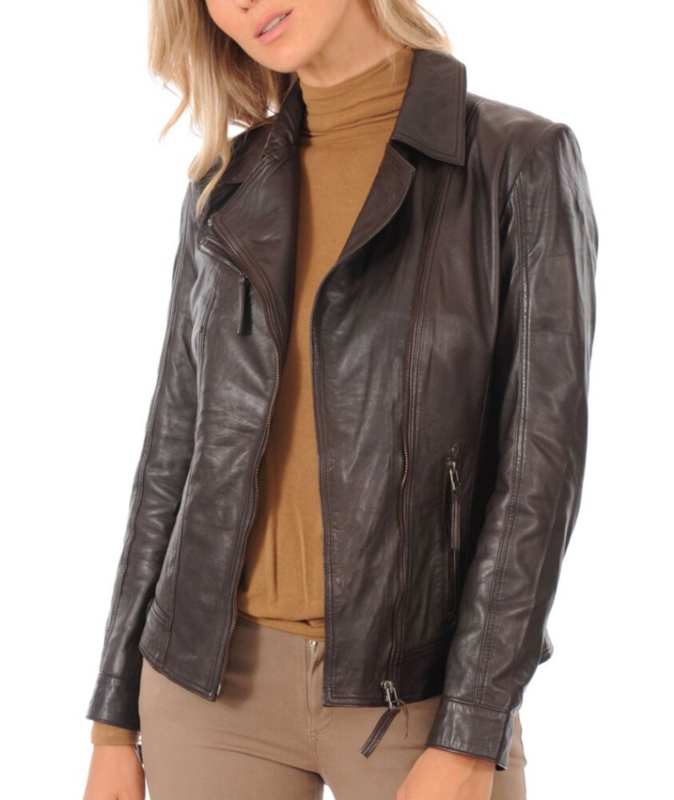 Mulher jaqueta de couro 100% real macio pele de cordeiro casaco clássico das mulheres