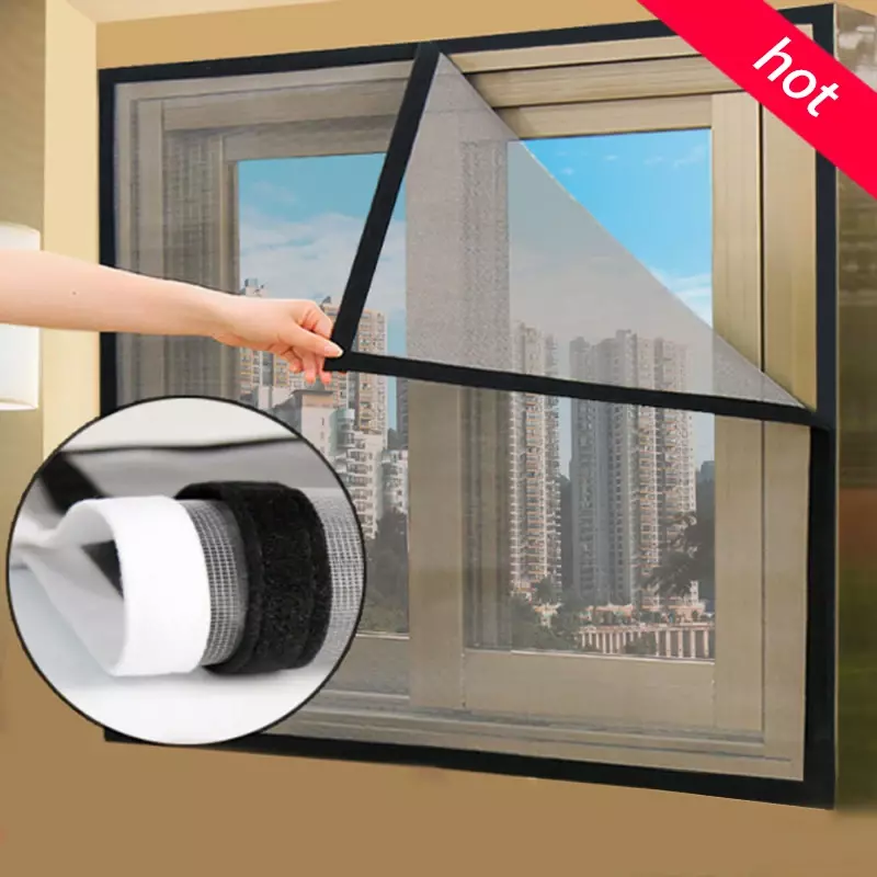 Customizable size anti-mosquito window screen self adhesive window mosquito net summer insect proof door mosquitonet for windows