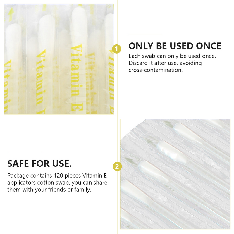 Vitamina E e aplicadores de óleo Lip Oil, Anti-seco, uso de umidade antes, 120pcs