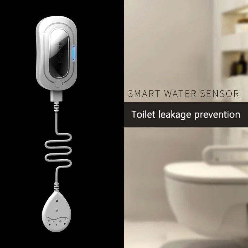 Tuya detektor Level dapat diisi ulang Zigbee Sensor kebocoran air cerdas Toilet Anti meluap air celup aplikasi Alarm Tampilan