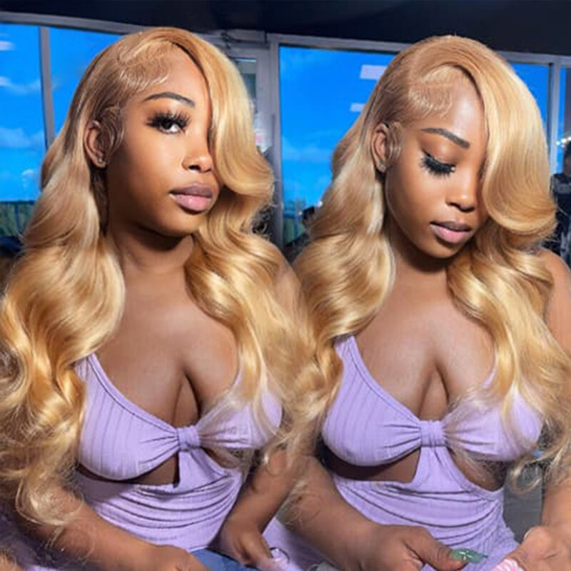 Perruque Lace Front Wig Remy Body Wave transparente 13-27, cheveux 100% naturels, pre-plucked, avec baby hair, #27