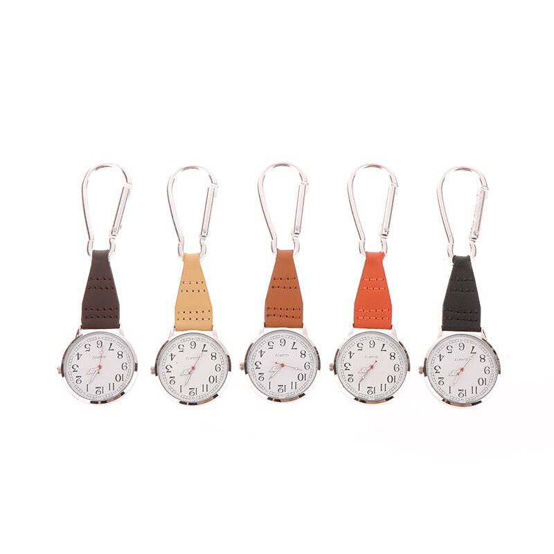 남녀공용 심플한 디자인 남녀공용 시계, 클리핑 카라비너 클립, 걸이식 키체인, 펜던트 포켓 시계, 간호사 의사, 학생
