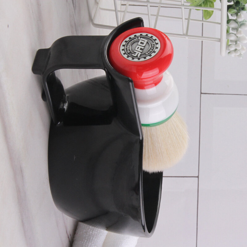 Yaqi-Black Color Plastic Shaving Bowl para homens, alta qualidade, escova de barbear