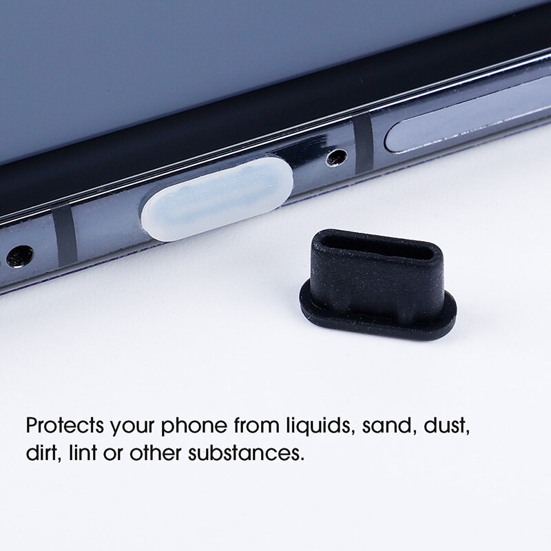 Port Pengisi Daya USB Tipe C Port Pengisi Daya Plug Debu 10 Buah 5 Buah Penutup Silikon untuk Aksesori Ponsel Pintar Samsung Huawei Xiaomi